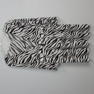 Wave Zone Sheer Zebra Black & White Swim Cover UP dress small